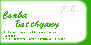csaba batthyany business card